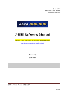 J-ISIS Reference Manual