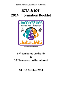 JOTA & JOTI 2014 Information Booklet