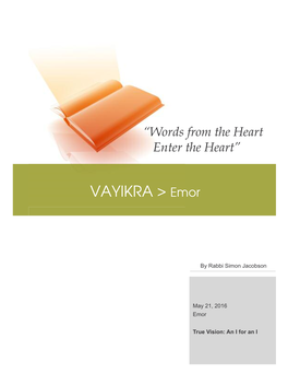 VAYIKRA > Emor