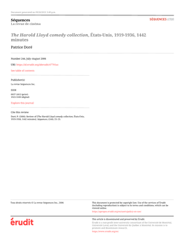The Harold Lloyd Comedy Collection, États-Unis, 1919-1936, 1442 Minutes Patrice Doré