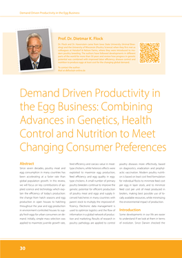 Demand Driven Productivity in the Egg Business