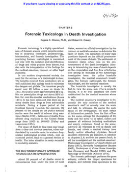 Forensic Toxicology in Death Investigation