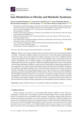 Iron Metabolism in Obesity and Metabolic Syndrome