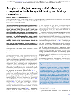 Are Place Cells Just Memory Cells? Memory Compression Leads to Spatial Tuning and History Dependence