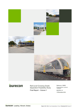 Rail Level Crossing Grade Separation Feasibility Study