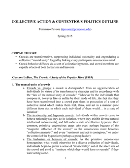 Collective Action & Contentious Politics Outline