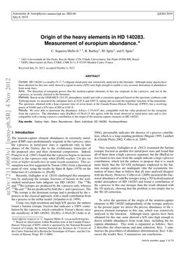 Origin of the Heavy Elements in HD 140283. Measurement of Europium Abundance.? C