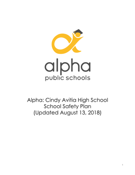 Cindy Avitia High School School Safety Plan (Updated August 13, 2018)