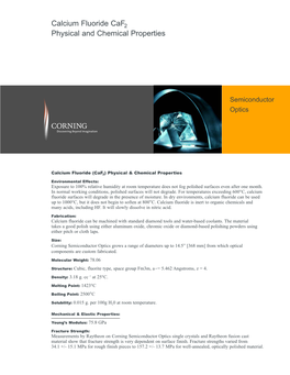 Calcium Fluoride Caf2 Physical and Chemical Properties