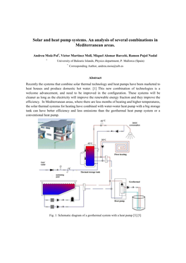 Solar and Heat Pump Systems. an Analysis of Several Combinations in Mediterranean Areas