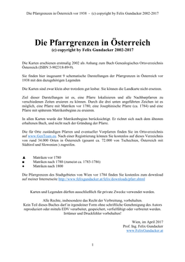 Pfarrgrenzen in Österreich Vor 1938 - (C) Copyright by Felix Gundacker 2002-2017