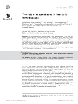 The Role of Macrophages in Interstitial Lung Diseases