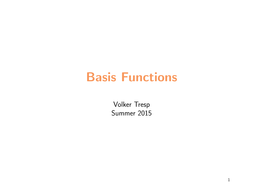 Basis Functions