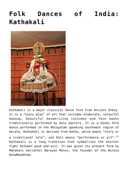 Folk Dances of India: Kathakali