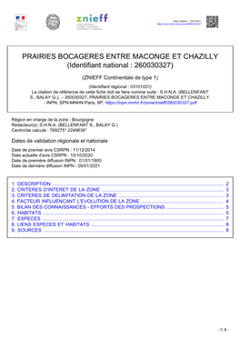 PRAIRIES BOCAGERES ENTRE MACONGE ET CHAZILLY (Identifiant National : 260030327)