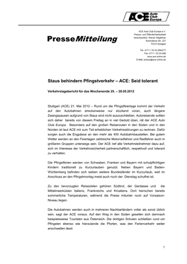 Pressemitteilung Schmidener Str