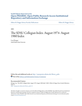 The SDSU Collegian Index: August 1974