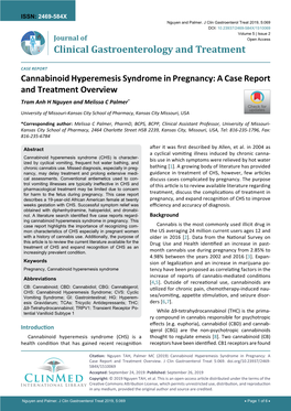 Cannabinoid Hyperemesis Syndrome In