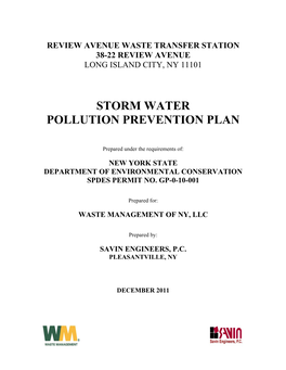 Storm Water Pollution Prevention Plan