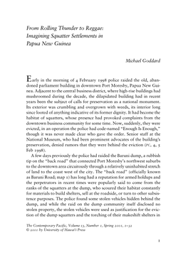 Imagining Squatter Settlements in Papua New Guinea