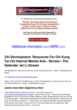 Tai Chi Internal Martial Arts - Review-- the Defender Jet Li Stream