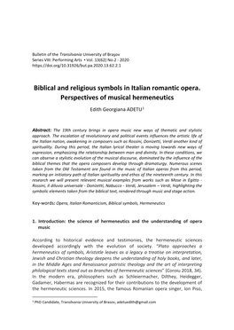 Adetu, E.G.: Biblical and Religious Symbols in Italian Romantic Opera