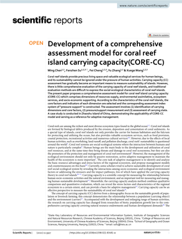 Development of a Comprehensive Assessment Model for Coral Reef Island Carrying Capacity(CORE-CC)