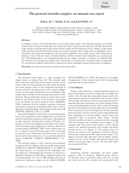 The Pectoral-Sternalis Complex: an Unusual Case Report