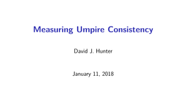 Measuring Umpire Consistency