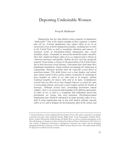 Deporting Undesirable Women