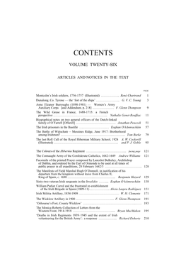 Contents Vol. XXVI 2008