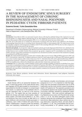 A Review of Endoscopic Sinus Surgery in the Management of Chronic