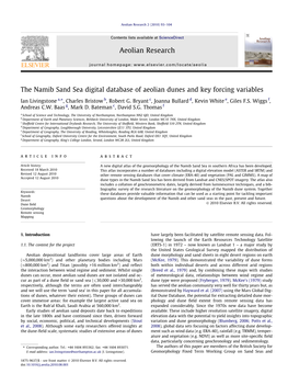 The Namib Sand Sea Digital Database of Aeolian Dunes and Key Forcing Variables ⇑ Ian Livingstone A, , Charles Bristow B, Robert G