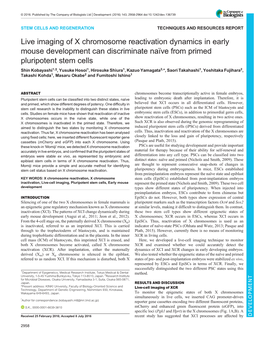 Live Imaging of X Chromosome Reactivation Dynamics in Early