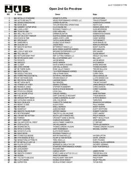 Open 2Nd Go Pre-Draw