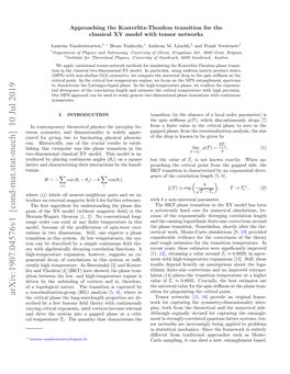 Approaching the Kosterlitz-Thouless Transition for the Classical XY Model with Tensor Networks