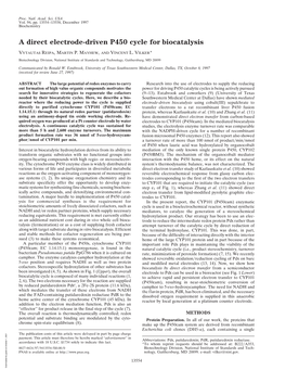 A Direct Electrode-Driven P450 Cycle for Biocatalysis