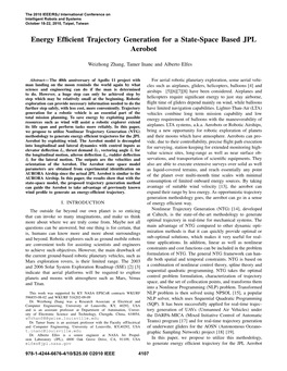 Energy Efficient Trajectory Generation for a State-Space Based JPL Aerobot