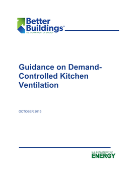 Guidance on Demand-Controlled Kitchen Ventilation