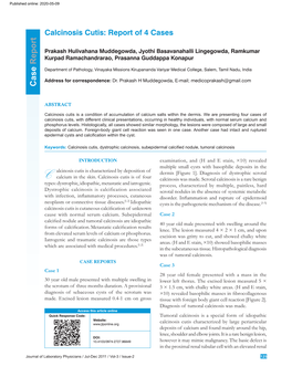 Calcinosis Cutis: Report of 4 Cases