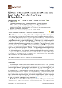 Synthesis of Titanium Dioxide/Silicon Dioxide from Beach Sand As Photocatalyst for Cr and Pb Remediation