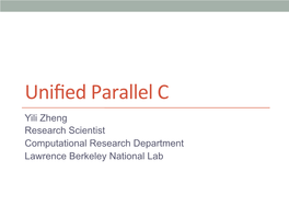 Unified Parallel C (UPC)