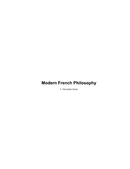 Modern French Philosophy