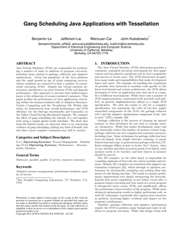 Gang Scheduling Java Applications with Tessellation