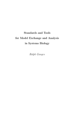 Standards and Tools for Model Exchange and Analysis in Systems Biology