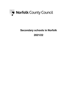 Secondary Schools in Norfolk 2021/22