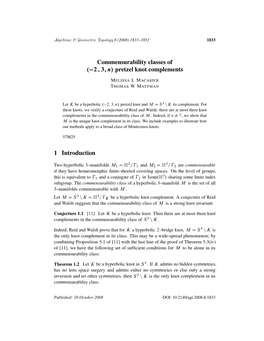 Commensurability Classes Of(-2,3,N) Pretzel Knot Complements