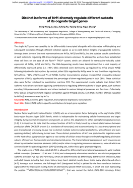 Distinct Isoforms of Nrf1 Diversely Regulate Different Subsets of Its Cognate Target Genes