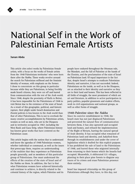 National Self in the Work of Palestinian Female Artists