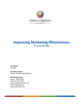 Improving Marketing Effectiveness a Case Study